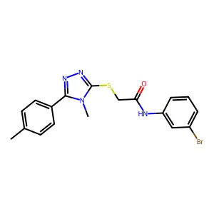 N-(3-bromophenyl)-2-[[4-methyl-5-(4-methylphenyl)-1,2,4-triazol-3-yl]sulfanyl]acetamide structure