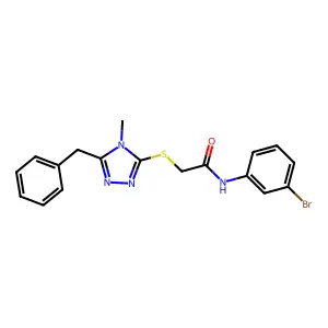 2-[(5-benzyl-4-methyl-1,2,4-triazol-3-yl)sulfanyl]-N-(3-bromophenyl)acetamide structure