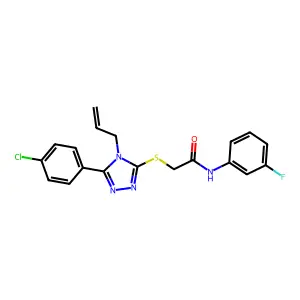 2-{[5-(4-chlorophenyl)-4-(prop-2-en-1-yl)-4H-1,2,4-triazol-3-yl]sulfanyl}-N-(3-fluorophenyl)acetamide structure