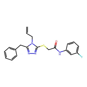 2-[(5-benzyl-4-prop-2-enyl-1,2,4-triazol-3-yl)sulfanyl]-N-(3-fluorophenyl)acetamide structure