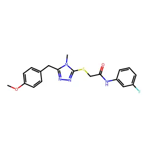 N-(3-fluorophenyl)-2-[[5-[(4-methoxyphenyl)methyl]-4-methyl-1,2,4-triazol-3-yl]sulfanyl]acetamide structure