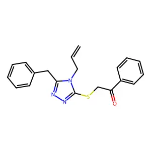 2-[(5-Benzyl-4-prop-2-enyl-1,2,4-triazol-3-yl)sulfanyl]-1-phenylethanone structure