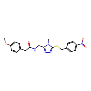 2-(4-methoxyphenyl)-N-({4-methyl-5-[(4-nitrobenzyl)sulfanyl]-4H-1,2,4-triazol-3-yl}methyl)acetamide structure