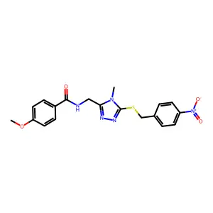 4-methoxy-N-({4-methyl-5-[(4-nitrobenzyl)sulfanyl]-4H-1,2,4-triazol-3-yl}methyl)benzamide structure