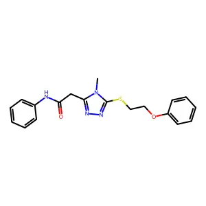 2-[4-methyl-5-(2-phenoxyethylsulfanyl)-1,2,4-triazol-3-yl]-N-phenylacetamide structure