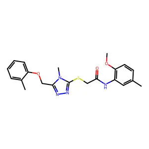 N-(2-methoxy-5-methylphenyl)-2-({4-methyl-5-[(2-methylphenoxy)methyl]-4H-1,2,4-triazol-3-yl}sulfanyl)acetamide structure