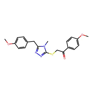 1-(4-methoxyphenyl)-2-[[5-[(4-methoxyphenyl)methyl]-4-methyl-1,2,4-triazol-3-yl]sulfanyl]ethanone structure