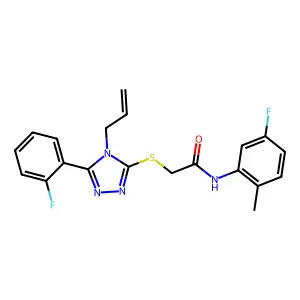 N-(5-fluoro-2-methylphenyl)-2-[[5-(2-fluorophenyl)-4-prop-2-enyl-1,2,4-triazol-3-yl]sulfanyl]acetamide structure