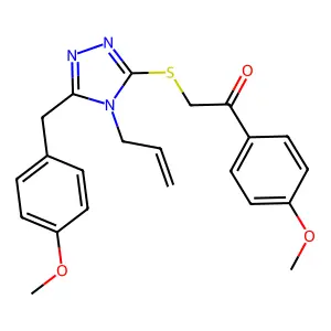 2-{[5-(4-methoxybenzyl)-4-(prop-2-en-1-yl)-4H-1,2,4-triazol-3-yl]sulfanyl}-1-(4-methoxyphenyl)ethanone structure