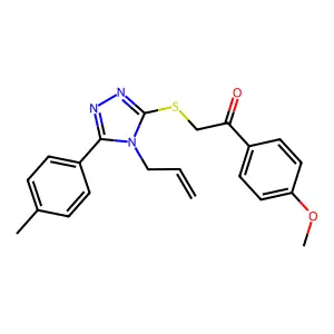 1-(4-methoxyphenyl)-2-[[5-(4-methylphenyl)-4-prop-2-enyl-1,2,4-triazol-3-yl]sulfanyl]ethanone structure