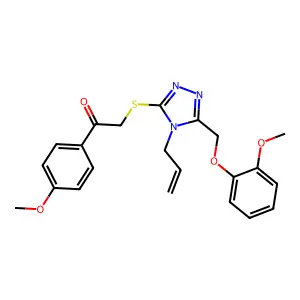 2-({5-[(2-methoxyphenoxy)methyl]-4-(prop-2-en-1-yl)-4H-1,2,4-triazol-3-yl}sulfanyl)-1-(4-methoxyphenyl)ethanone structure