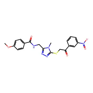4-methoxy-N-[(4-methyl-5-{[2-(3-nitrophenyl)-2-oxoethyl]sulfanyl}-4H-1,2,4-triazol-3-yl)methyl]benzamide structure