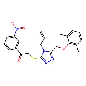 2-({5-[(2,6-dimethylphenoxy)methyl]-4-(prop-2-en-1-yl)-4H-1,2,4-triazol-3-yl}sulfanyl)-1-(3-nitrophenyl)ethanone structure