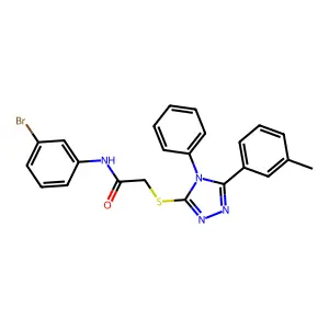 N-(3-bromophenyl)-2-[[5-(3-methylphenyl)-4-phenyl-1,2,4-triazol-3-yl]sulfanyl]acetamide structure