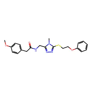 2-(4-methoxyphenyl)-N-({4-methyl-5-[(2-phenoxyethyl)sulfanyl]-4H-1,2,4-triazol-3-yl}methyl)acetamide structure
