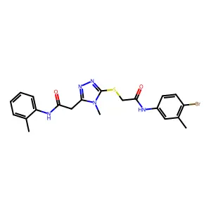 2-[5-({2-[(4-bromo-3-methylphenyl)amino]-2-oxoethyl}sulfanyl)-4-methyl-4H-1,2,4-triazol-3-yl]-N-(2-methylphenyl)acetamide structure