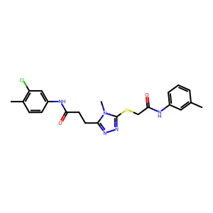 N-(3-chloro-4-methylphenyl)-3-[4-methyl-5-({2-[(3-methylphenyl)amino]-2-oxoethyl}sulfanyl)-4H-1,2,4-triazol-3-yl]propanamide structure
