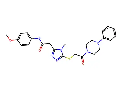 N-(4-methoxyphenyl)-2-(4-methyl-5-{[2-oxo-2-(4-phenylpiperazin-1-yl)ethyl]sulfanyl}-4H-1,2,4-triazol-3-yl)acetamide structure