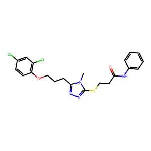 3-({5-[3-(2,4-dichlorophenoxy)propyl]-4-methyl-4H-1,2,4-triazol-3-yl}sulfanyl)-N-phenylpropanamide structure