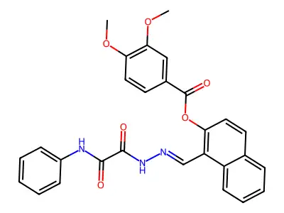 [1-[[(2-anilino-2-oxoacetyl)hydrazinylidene]methyl]naphthalen-2-yl] 3,4-dimethoxybenzoate structure