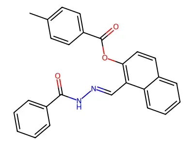 [1-[(Benzoylhydrazinylidene)methyl]naphthalen-2-yl] 4-methylbenzoate structure
