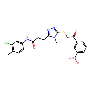 N-(3-chloro-4-methylphenyl)-3-(4-methyl-5-{[2-(3-nitrophenyl)-2-oxoethyl]sulfanyl}-4H-1,2,4-triazol-3-yl)propanamide structure