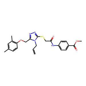 methyl 4-{[({5-[(2,4-dimethylphenoxy)methyl]-4-(prop-2-en-1-yl)-4H-1,2,4-triazol-3-yl}sulfanyl)acetyl]amino}benzoate structure