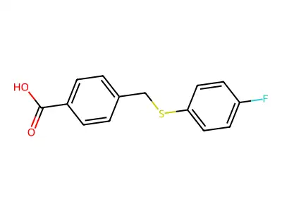 4-{[(4-Fluorophenyl)sulfanyl]methyl}benzoic acid structure