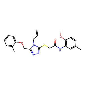 N-(2-methoxy-5-methylphenyl)-2-({5-[(2-methylphenoxy)methyl]-4-(prop-2-en-1-yl)-4H-1,2,4-triazol-3-yl}sulfanyl)acetamide structure