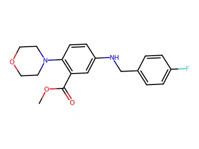 5-(4-Fluoro-benzylamino)-2-morpholin-4-yl-benzoic acid methyl ester structure