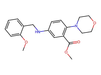 Methyl 5-[(2-methoxybenzyl)amino]-2-(4-morpholinyl)benzoate structure