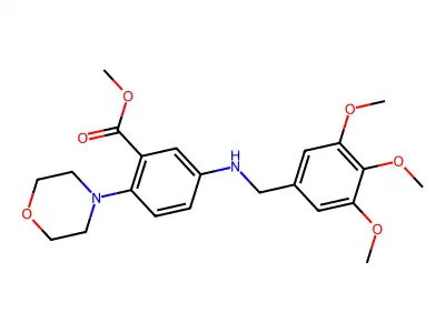 Methyl 2-(4-morpholinyl)-5-[(3,4,5-trimethoxybenzyl)amino]benzoate structure