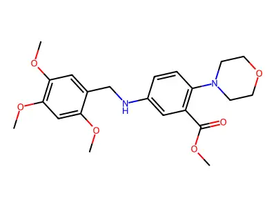 Methyl 2-(4-morpholinyl)-5-[(2,4,5-trimethoxybenzyl)amino]benzoate structure