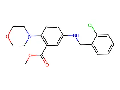 Methyl 5-[(2-chlorobenzyl)amino]-2-(4-morpholinyl)benzoate structure