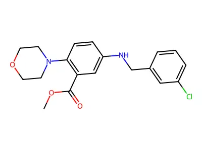 Methyl 5-[(3-chlorobenzyl)amino]-2-(4-morpholinyl)benzoate structure