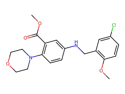Methyl 5-[(5-chloro-2-methoxybenzyl)amino]-2-(4-morpholinyl)benzoate structure