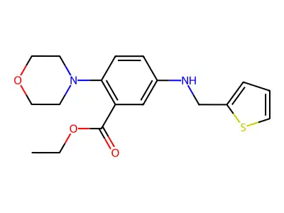 Ethyl 2-(4-morpholinyl)-5-[(2-thienylmethyl)amino]benzoate structure