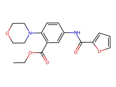 Ethyl 5-(2-furylcarbonylamino)-2-morpholin-4-ylbenzoate structure
