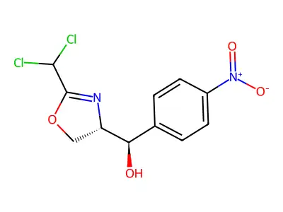 2-Oxazoline-4-methanol, 2-(dichloromethyl)-alpha-(p-nitrophenyl)-, D-threo- structure