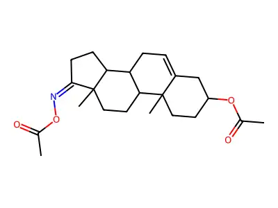 (17-acetyloxyimino-10,13-dimethyl-1,2,3,4,7,8,9,11,12,14,15,16-dodecahydrocyclopenta[a]phenanthren-3-yl) acetate structure