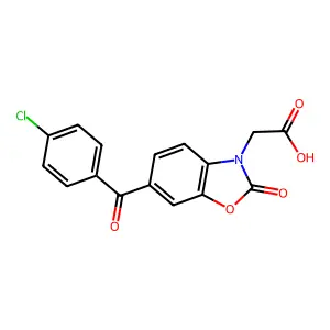 3-Benzoxazolineacetic acid, 6-(p-chlorobenzoyl)-2-oxo- structure