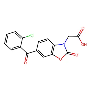 3-Benzoxazolineacetic acid, 6-(o-chlorobenzoyl)-2-oxo- structure