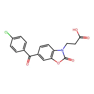 3-Benzoxazolinepropionic acid, 6-(p-chlorobenzoyl)-2-oxo- structure