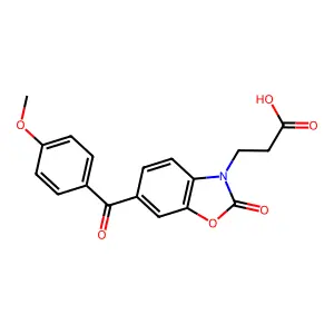 3-Benzoxazolinepropionic acid, 6-(p-methoxybenzoyl)-2-oxo- structure