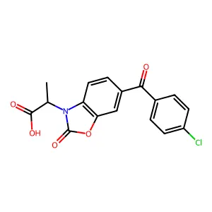 3-Benzoxazolineacetic acid, 6-(p-chlorobenzoyl)-alpha-methyl-2-oxo- structure