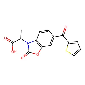 3-Benzoxazolineacetic acid, alpha-methyl-2-oxo-6-(2-thenoyl)- structure