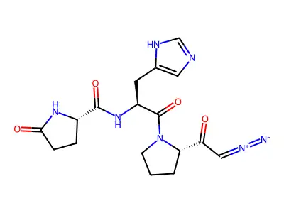 Thyrotropin releasing hormone diazomethyl ketone structure