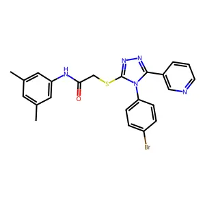 2-{[4-(4-bromophenyl)-5-(pyridin-3-yl)-4H-1,2,4-triazol-3-yl]sulfanyl}-N-(3,5-dimethylphenyl)acetamide structure