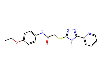 N-(4-ethoxyphenyl)-2-{[4-methyl-5-(pyridin-2-yl)-4H-1,2,4-triazol-3-yl]sulfanyl}acetamide structure