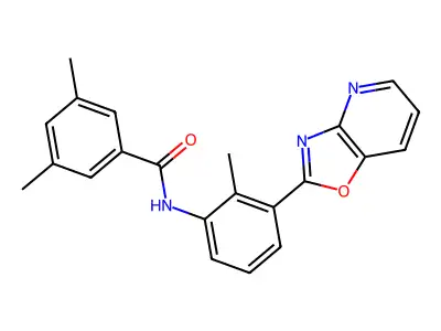 3,5-dimethyl-N-(2-methyl-3-[1,3]oxazolo[4,5-b]pyridin-2-ylphenyl)benzamide structure
